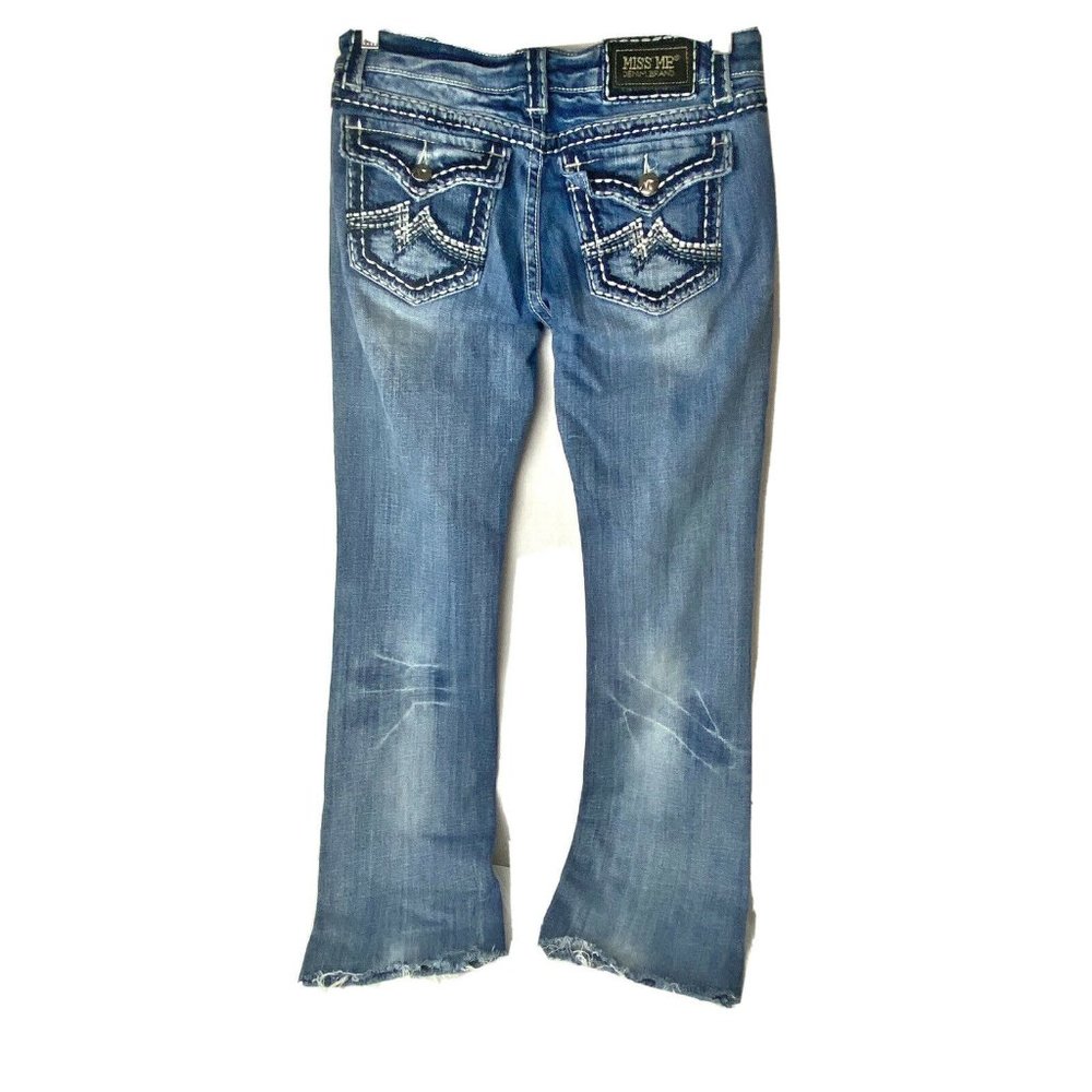 Miss Me Sz 30 ( Actual 28 X 31) Raw Hem Distressed Irene Boot Jeans GUC